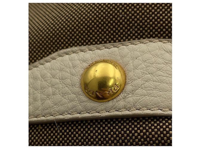 Jacquard Bolsa de Ombro Prada Khaki e White Branco Caqui - vista 10