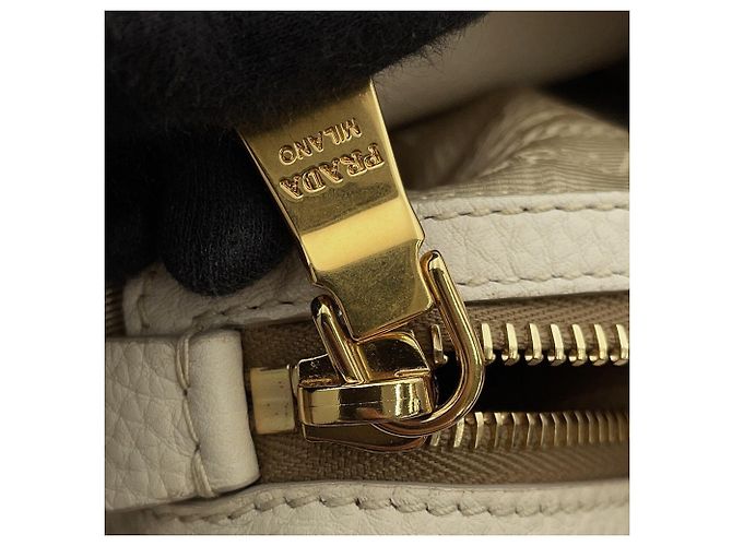 Jacquard Bolsa de Ombro Prada Khaki e White Branco Caqui - vista 12