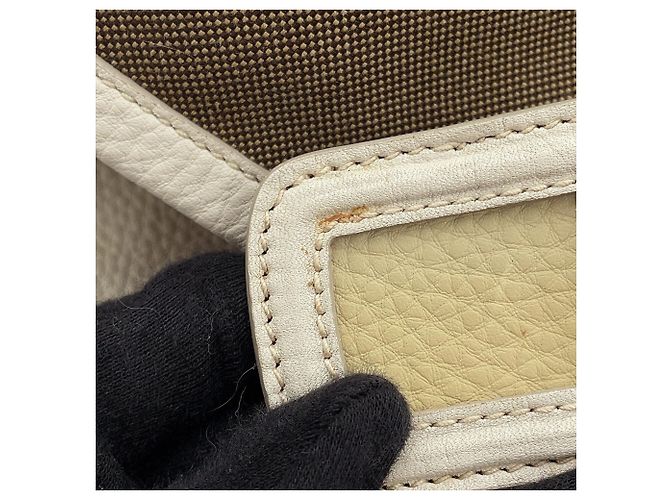 Jacquard Bolsa de Ombro Prada Khaki e White Branco Caqui - vista 13