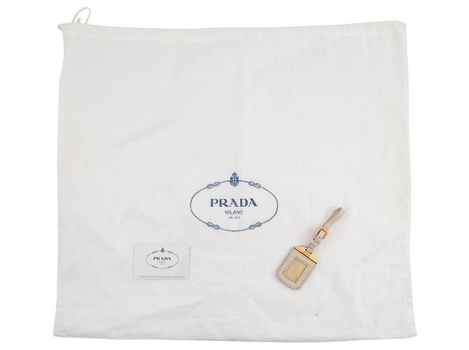 Jacquard Bolsa de Ombro Prada Khaki e White Branco Caqui - vista 17