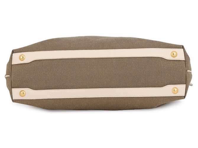 Jacquard Bolsa de Ombro Prada Khaki e White Branco Caqui - vista 3