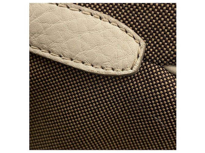 Jacquard Bolsa de Ombro Prada Khaki e White Branco Caqui - vista 7