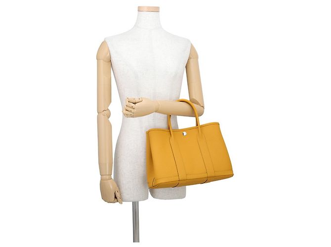 Hermès Borsa Garden Tote Hermes in Jaune Giallo - vista 4