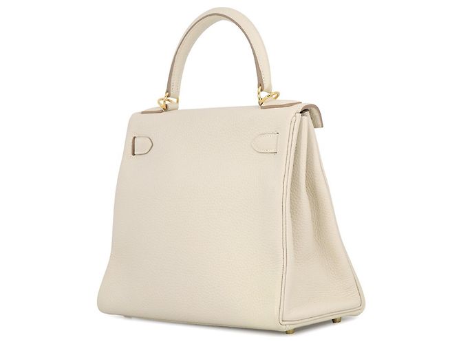 Hermès Borsa Hermes Kelly 28 in pelle Taurillon Clemence Craie - vista 2