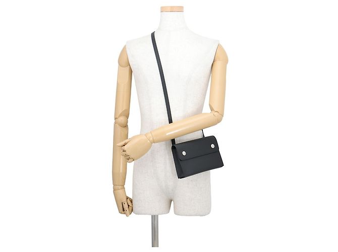 Hermès Portafoglio a catena/spalla Hermes in pelle Epsom nera Nero - vista 4