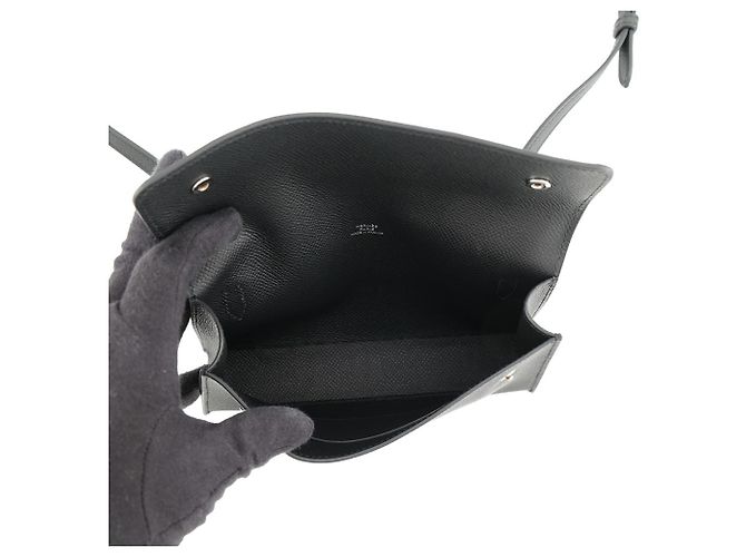 Hermès Portafoglio a catena/spalla Hermes in pelle Epsom nera Nero - vista 5