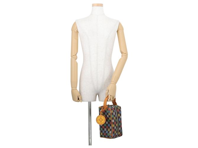Louis Vuitton Damier Ebene Locker Dopp Kit Castaño Multicolor - vista 4