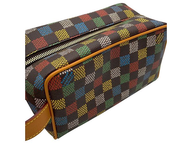Louis Vuitton Damier Ebene Locker Dopp Kit Castaño Multicolor - vista 8