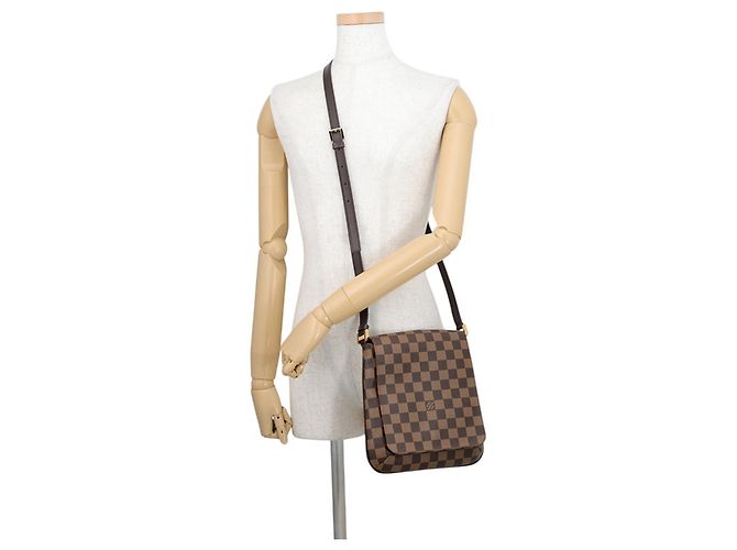 Borsa a tracolla Louis Vuitton Damier Ebene Musette Salsa Arancione - vista 4