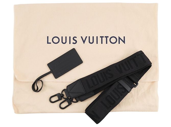 Bolso de hombro Louis Vuitton de piel granulada negra Negro - vista 12