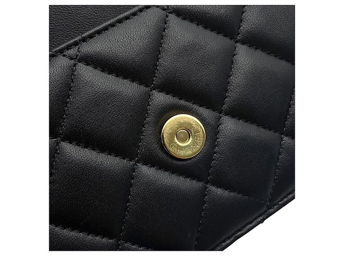 Portefeuille à chaîne Chanel Classic Matelassé Noir - vue 13