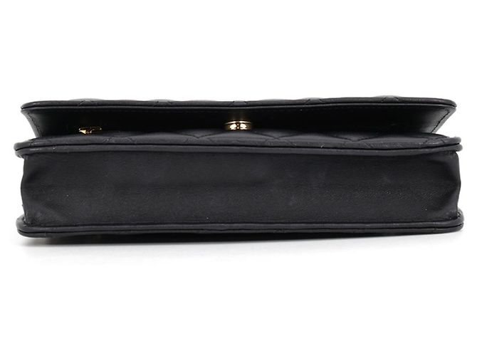 Portefeuille à chaîne Chanel Classic Matelassé Noir - vue 3