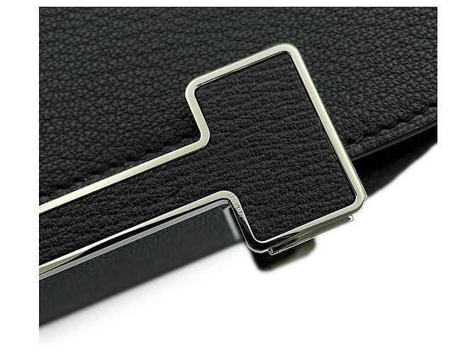 Hermès Borsa a tracolla Hermes Geta in Chevre Mysore nero - vista 10