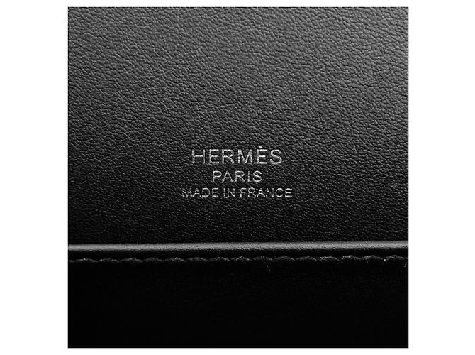 Hermès Borsa a tracolla Hermes Geta in Chevre Mysore nero - vista 16