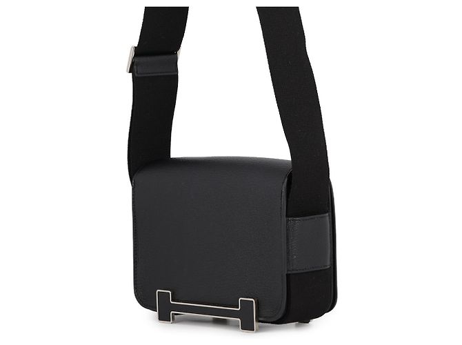 Hermès Borsa a tracolla Hermes Geta in Chevre Mysore nero - vista 2