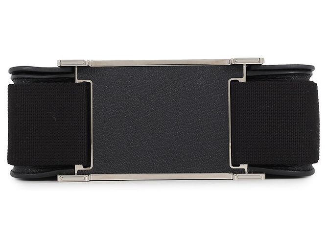 Hermès Borsa a tracolla Hermes Geta in Chevre Mysore nero - vista 3