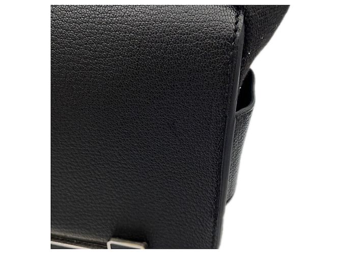 Hermès Borsa a tracolla Hermes Geta in Chevre Mysore nero - vista 6