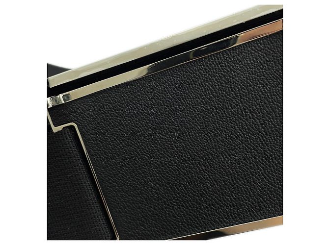Hermès Borsa a tracolla Hermes Geta in Chevre Mysore nero - vista 8