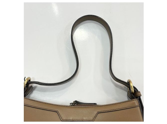 Borsa a tracolla Burberry in pelle marrone - vista 17