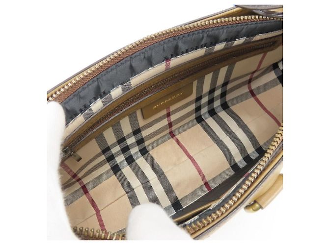 Borsa a tracolla Burberry in pelle marrone - vista 28