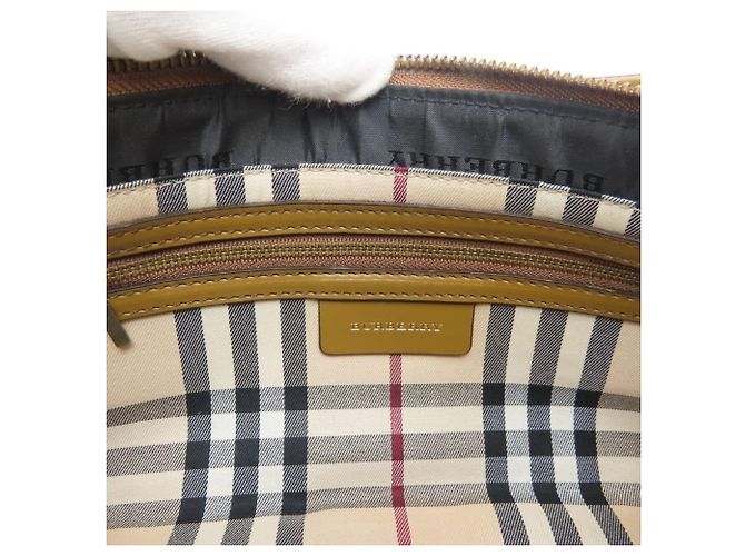 Borsa a tracolla Burberry in pelle marrone - vista 29