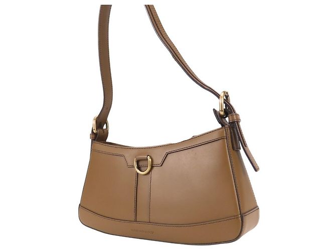 Borsa a tracolla Burberry in pelle marrone - vista 3