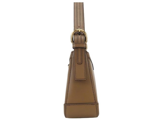 Borsa a tracolla Burberry in pelle marrone - vista 4