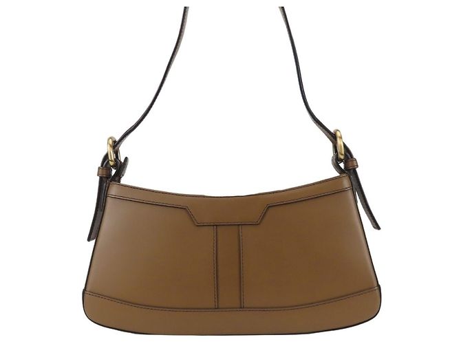 Borsa a tracolla Burberry in pelle marrone - vista 5