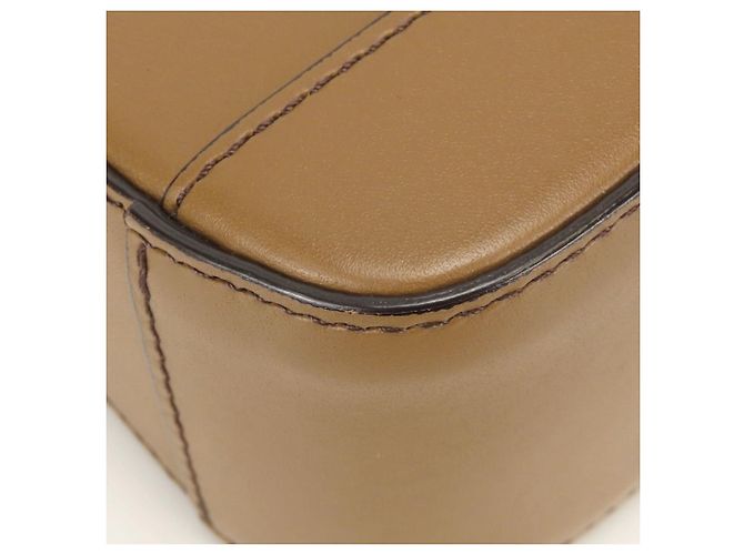 Borsa a tracolla Burberry in pelle marrone - vista 7