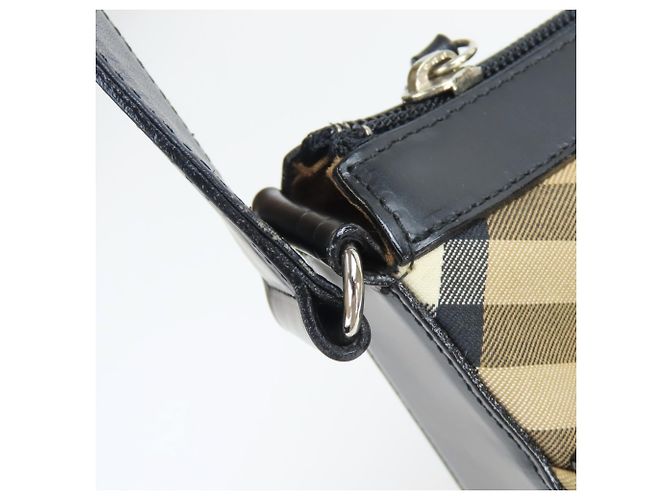 Burberry Nova Check Schultertasche Schwarz Beige - Ansicht 12