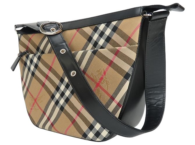 Burberry Nova Check Schultertasche Schwarz Beige - Ansicht 3