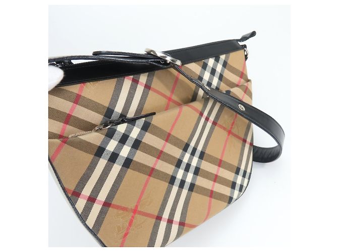 Burberry Nova Check Schultertasche Schwarz Beige - Ansicht 6