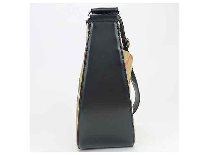 Burberry Nova Check Schultertasche Schwarz Beige - Ansicht 7