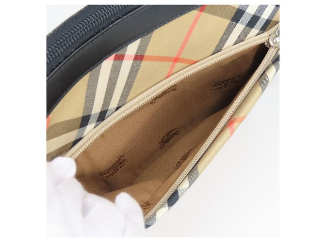 Burberry Nova Check Schultertasche Schwarz Beige - Ansicht 8