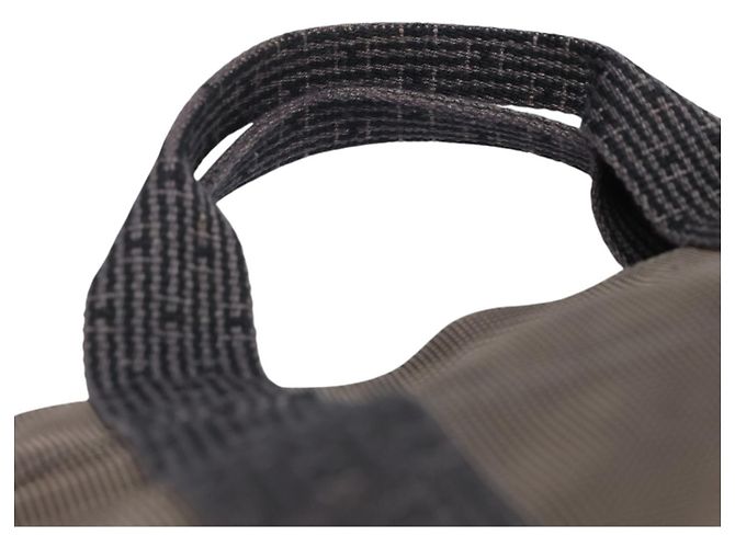 Hermès Borsa Tote Hermes in nylon grigio Marrone - vista 10