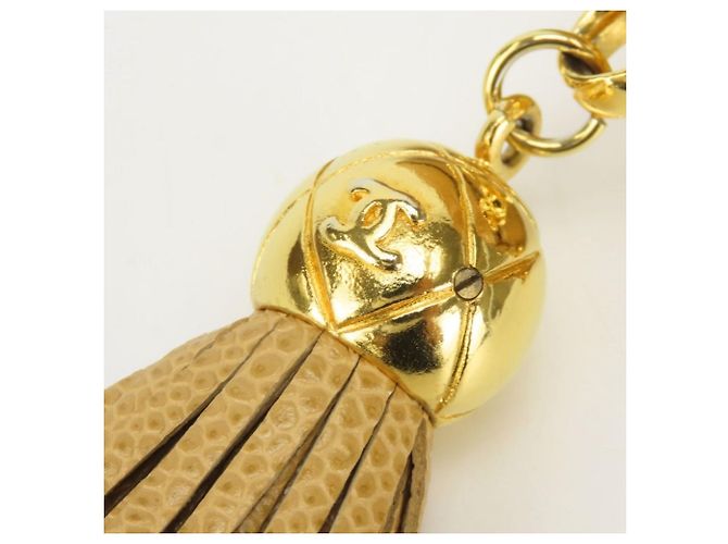 Borsa a tracolla Chanel in vitello grana Beige Gold D'oro - vista 14