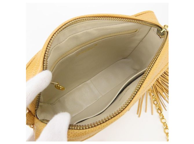Borsa a tracolla Chanel in vitello grana Beige Gold D'oro - vista 20