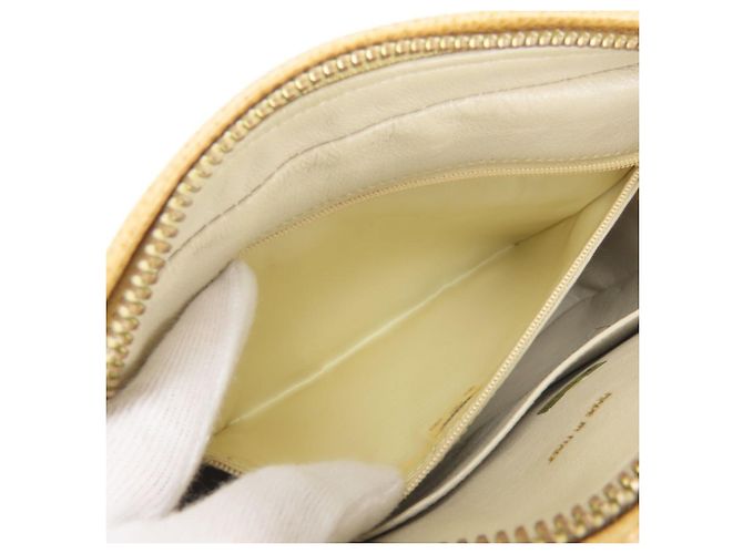 Borsa a tracolla Chanel in vitello grana Beige Gold D'oro - vista 23