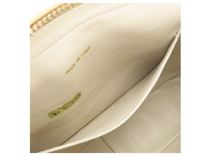 Borsa a tracolla Chanel in vitello grana Beige Gold D'oro - vista 27
