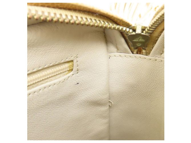 Borsa a tracolla Chanel in vitello grana Beige Gold D'oro - vista 28