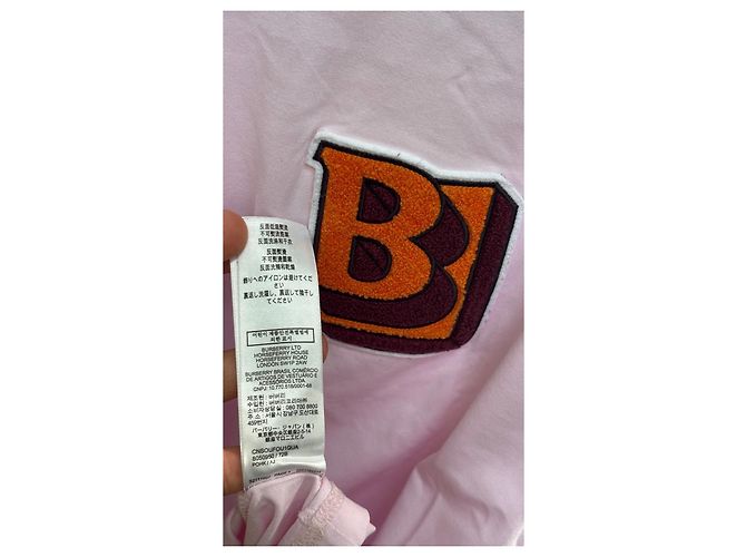 Camiseta de algodón Burberry en rosa con aplique "B" - vista 10