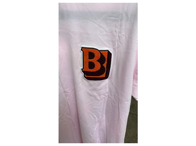 Camiseta de algodón Burberry en rosa con aplique "B" - vista 20