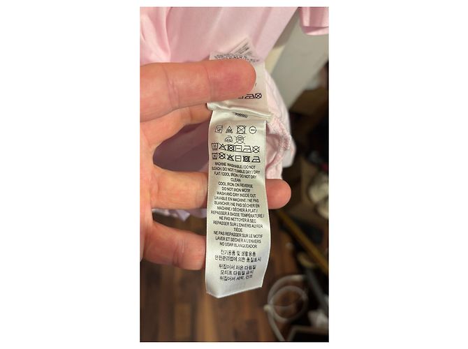 Camiseta de algodón Burberry en rosa con aplique "B" - vista 8