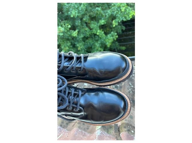 Black leather boots by Burberry - view 11