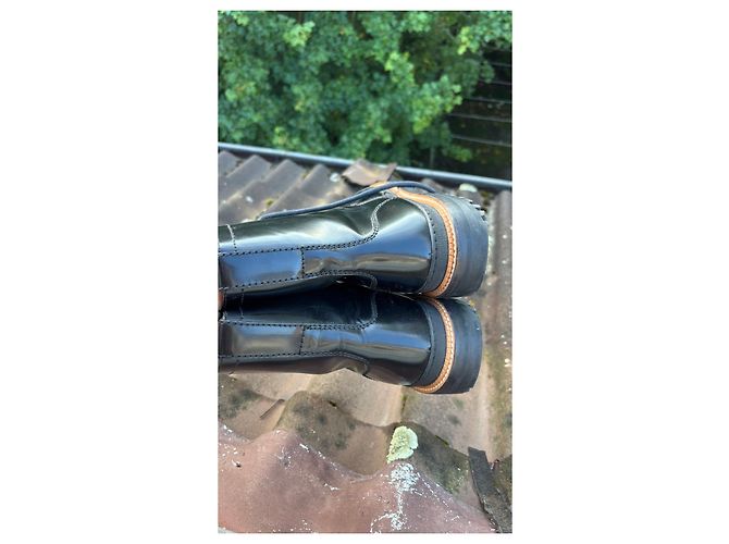 Black leather boots by Burberry - view 2