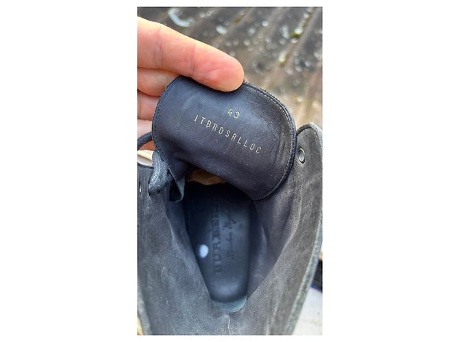 Black leather boots by Burberry - view 7