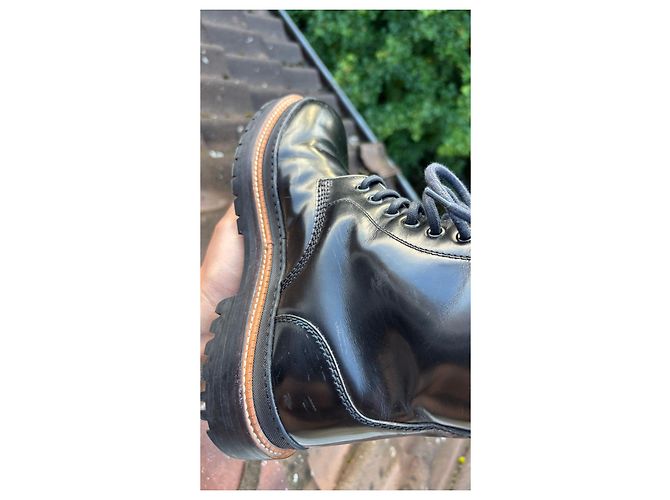 Black leather boots by Burberry - view 9