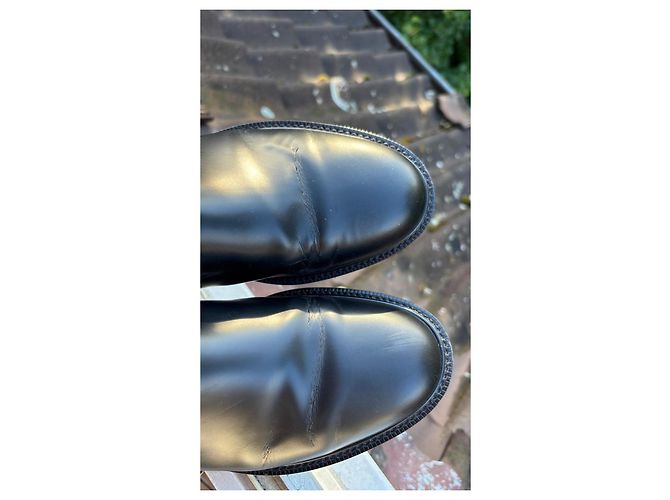 Stivaletti Chelsea in pelle nera con Burberry Check Nero - vista 7