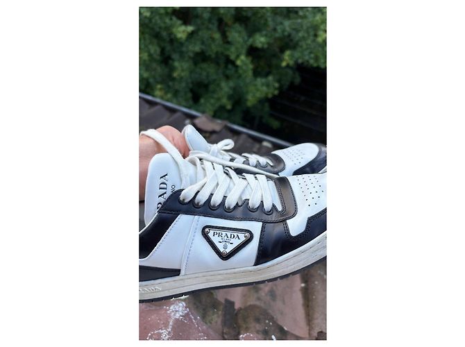 Prada Sneakers Schwarz Weiß Leder - Ansicht 5