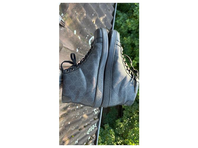 Gucci Sneaker alte in pelle da uomo Nero - vista 8